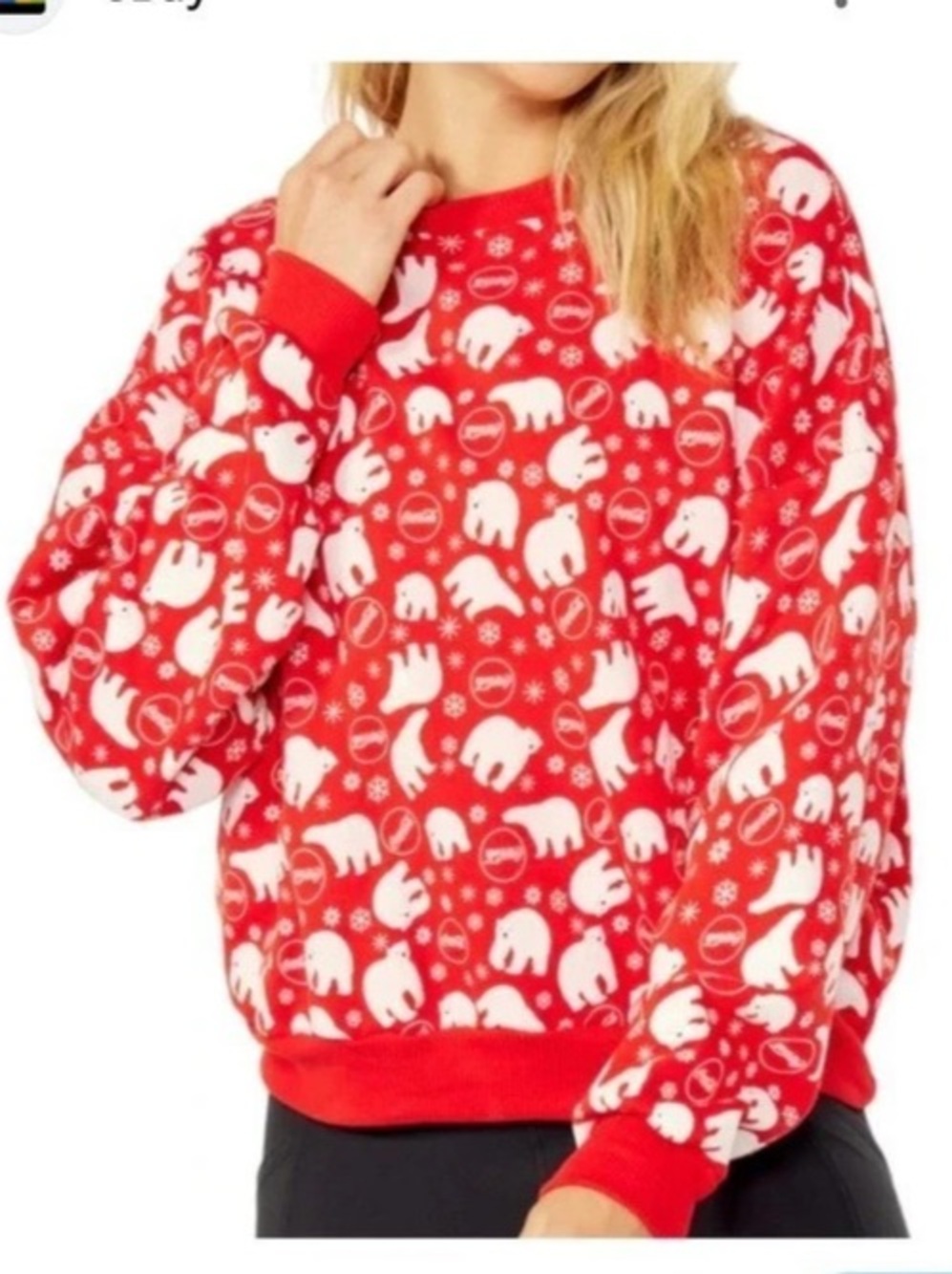 Wildfox X Coca-Cola Winter Coke Fifi Sweatshirt Red & White Medium